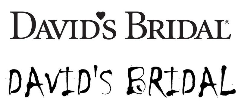 Picture of the David's Bridal Logo with the Chiller font